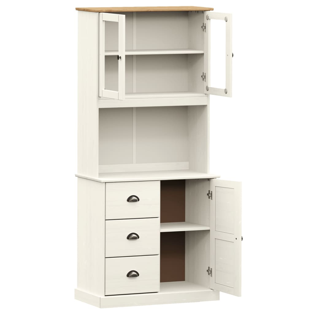 Skap hvit VIGO 78x40x175 cm heltre furu