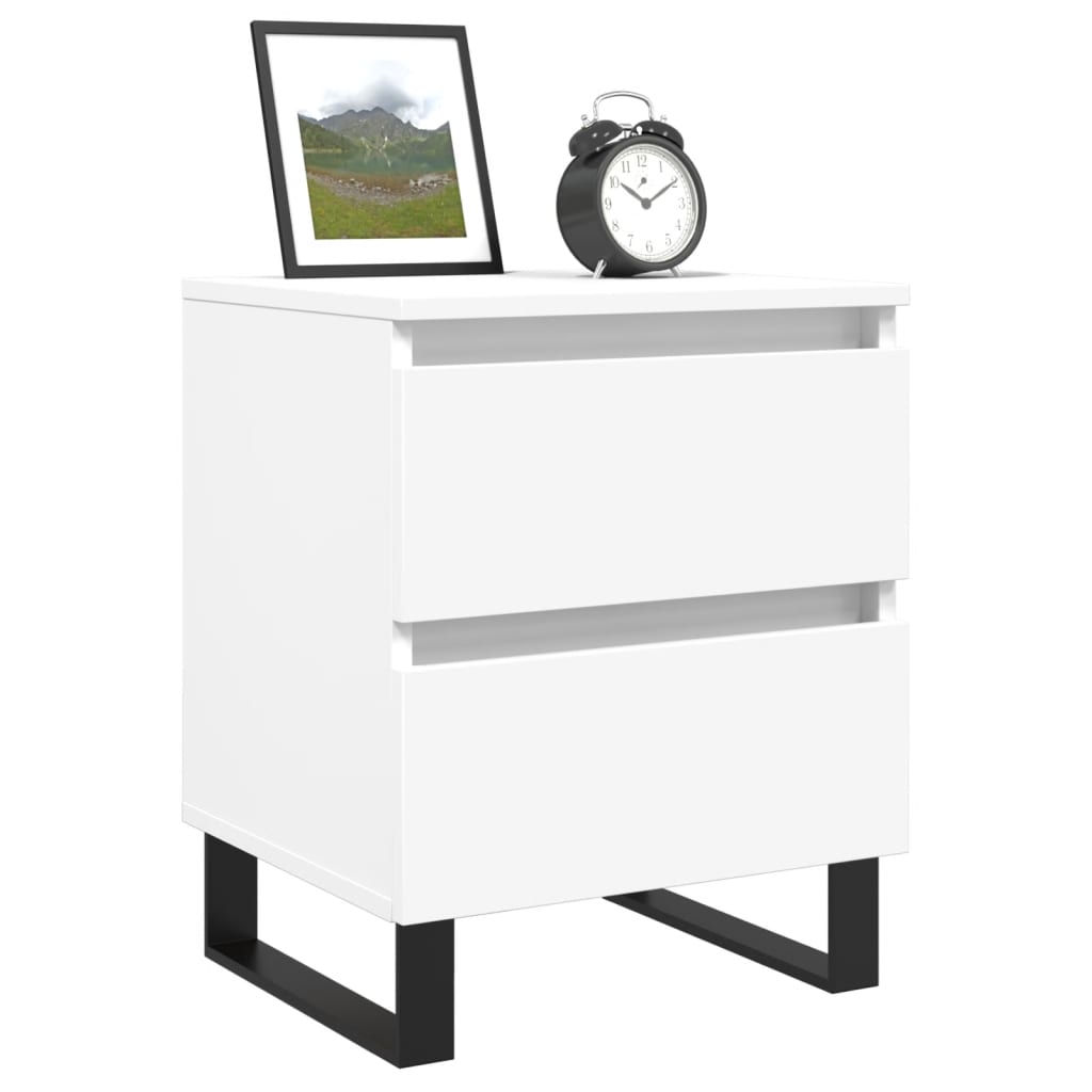 Nattbord Sengbord Hvit 40x35x50 cm