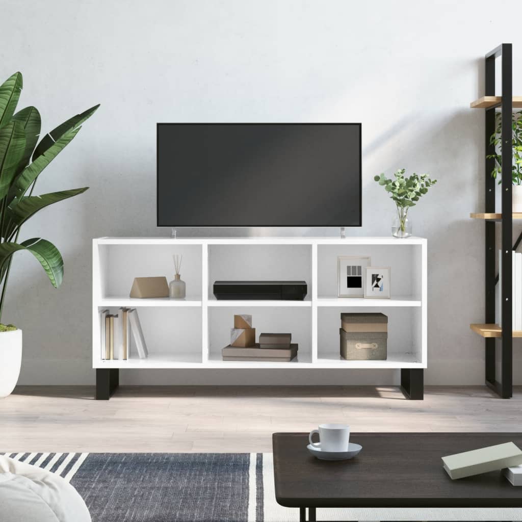 TV-Møbel Høyglans Hvit Tv-benk 103,5x30x50 cm