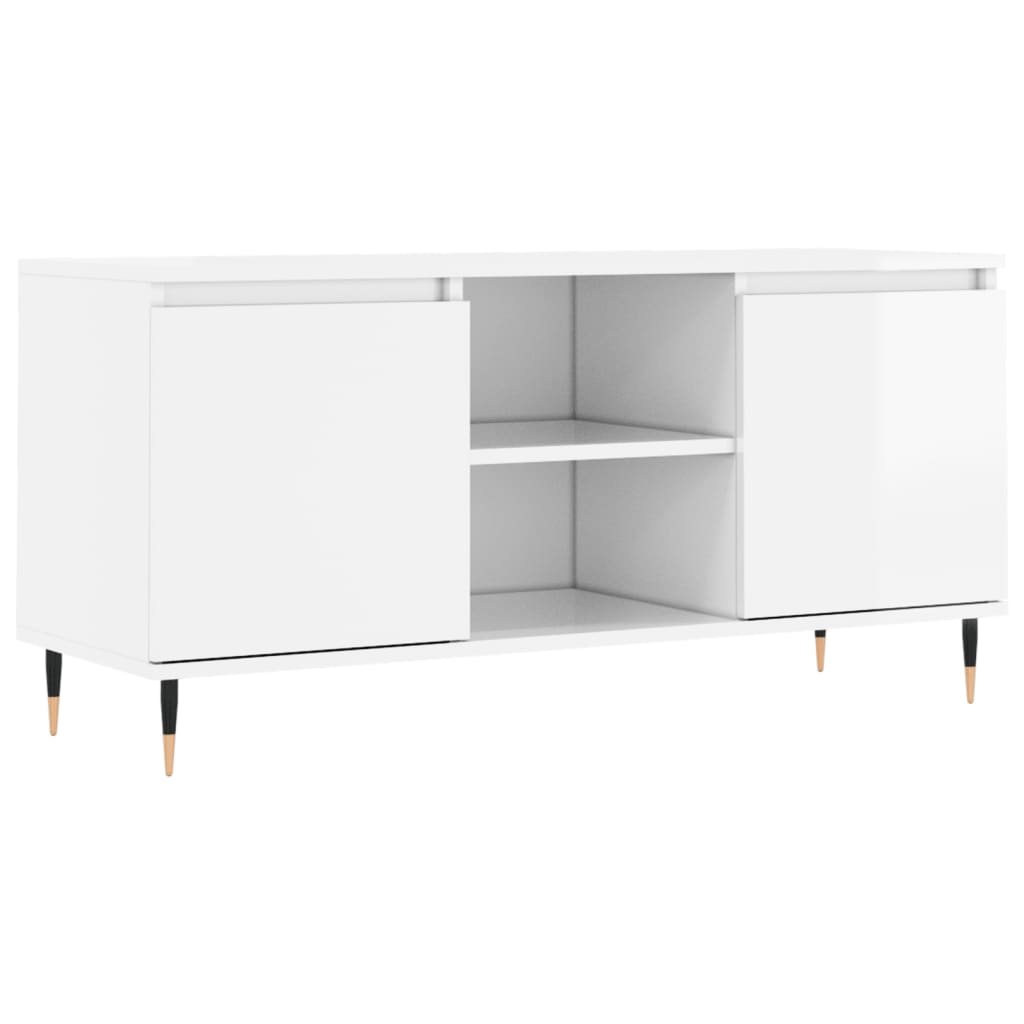 TV-Møbel Høyglans Hvit TV-benk 104x35x50 cm