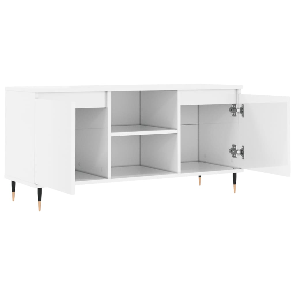 TV-Møbel Høyglans Hvit TV-benk 104x35x50 cm