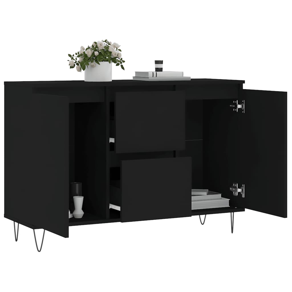 Skjenk Svart Eik 104x35x70 cm