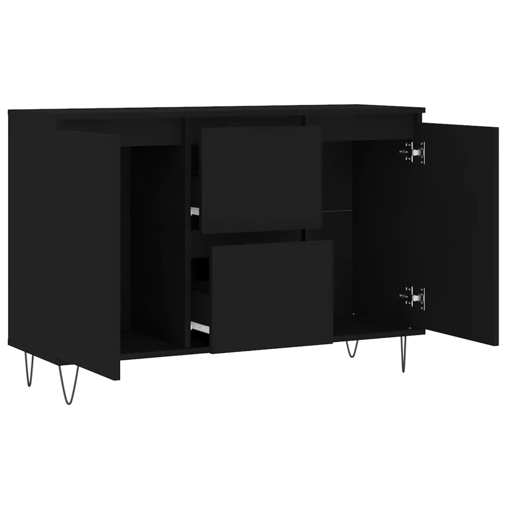 Skjenk Svart Eik 104x35x70 cm