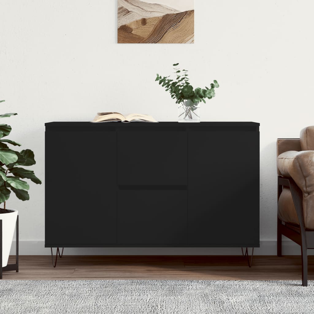 Skjenk Svart Eik 104x35x70 cm