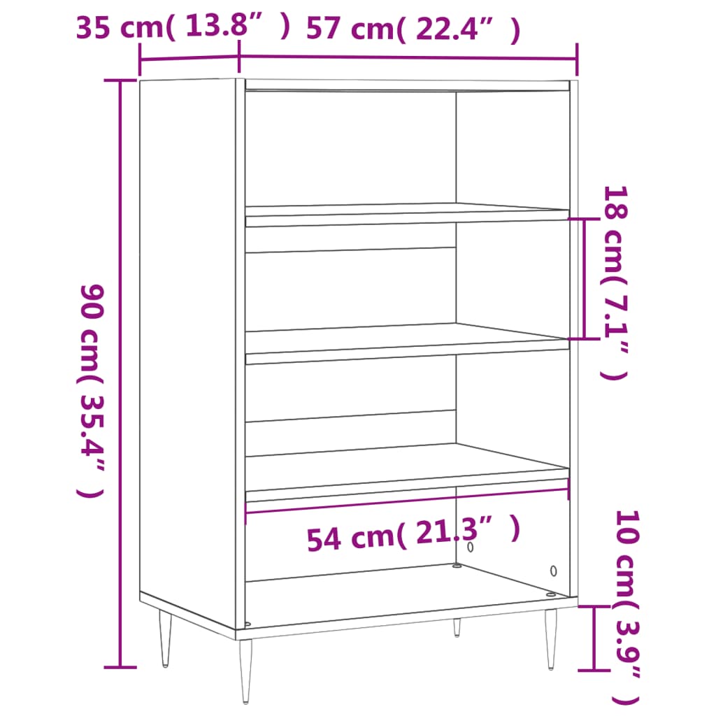Skap Brun Eik 57x35x90 cm