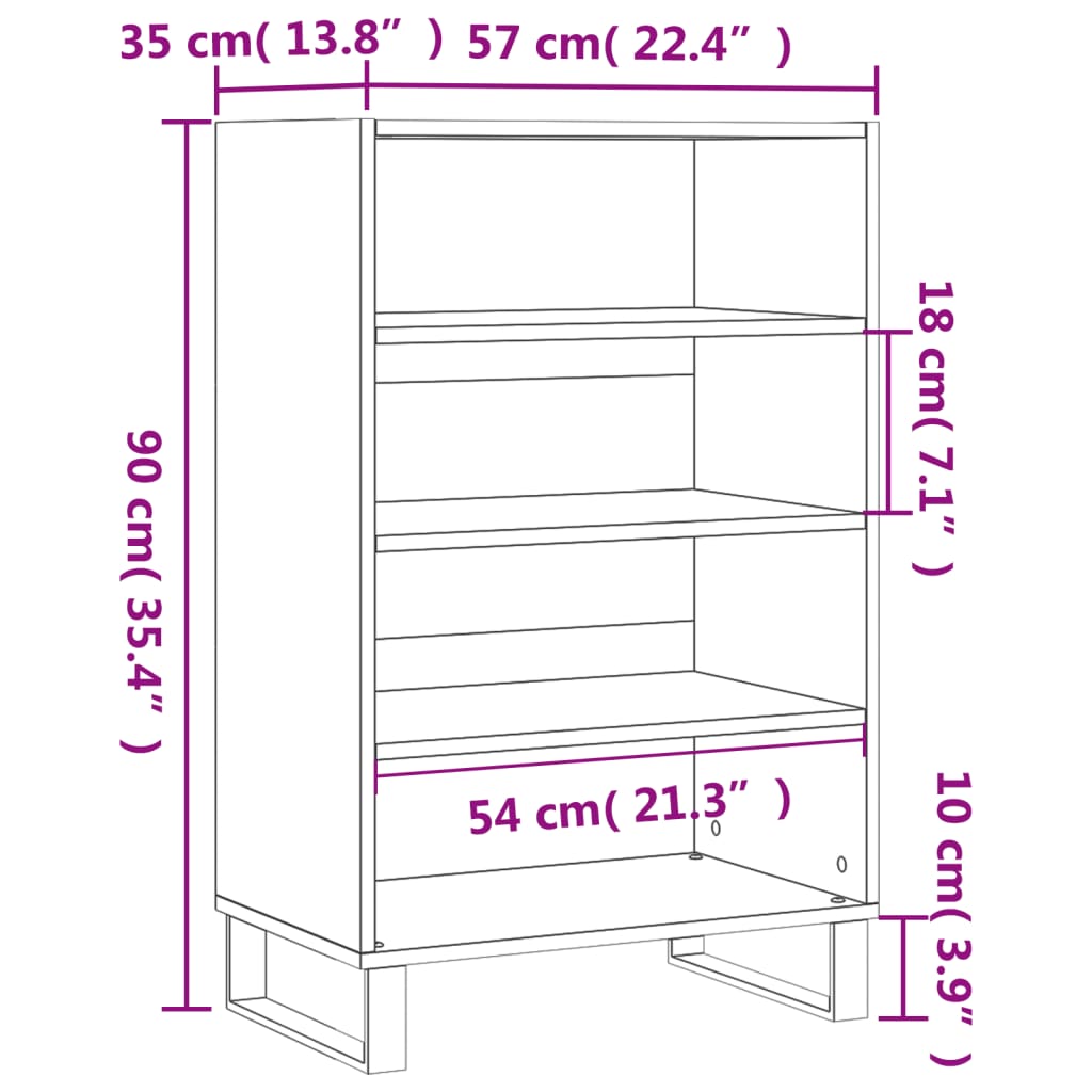 Skap Svart 57x35x90 cm