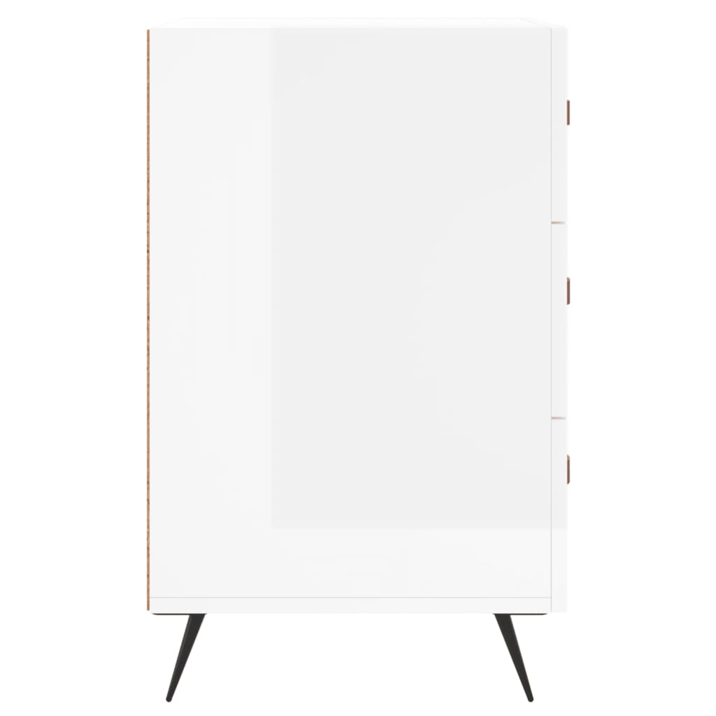 Nattbord Sengbord Høyglans Hvit 40x40x66 cm