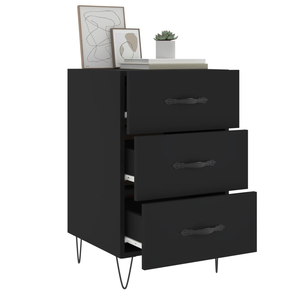 Nattbord Sengbord Svart 40x40x66 cm