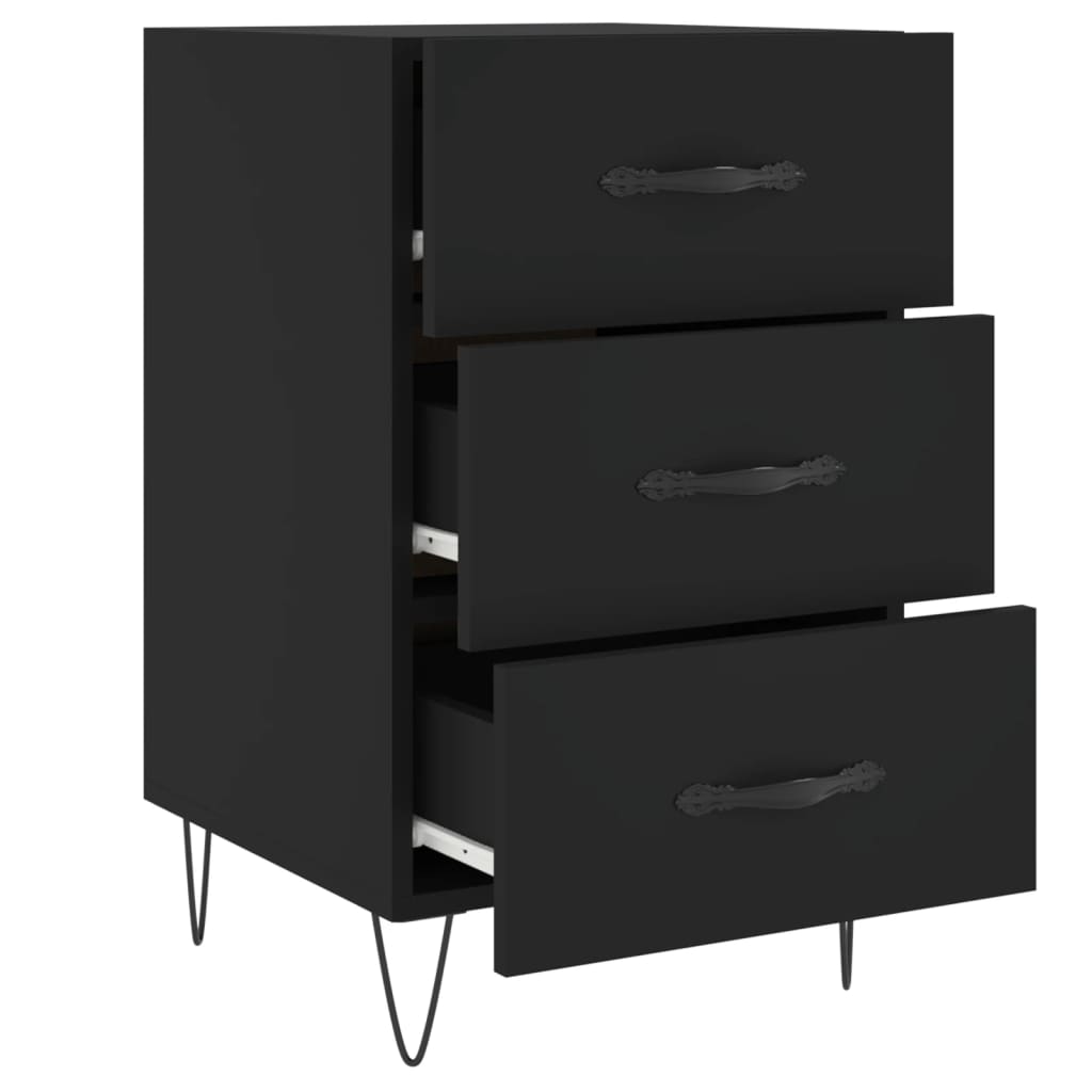Nattbord Sengbord Svart 40x40x66 cm