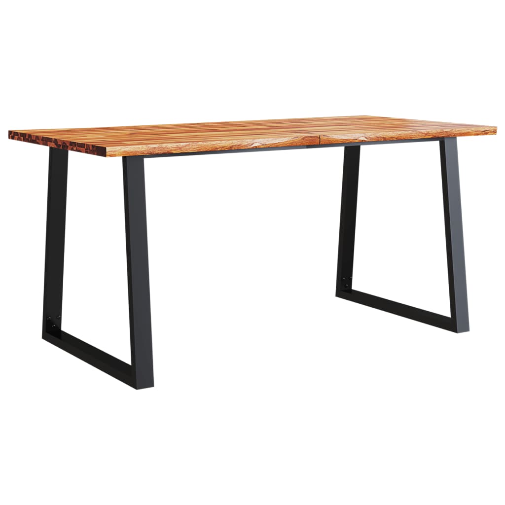 Spisebord med naturlig kant 160x80x75 cm heltre akasie