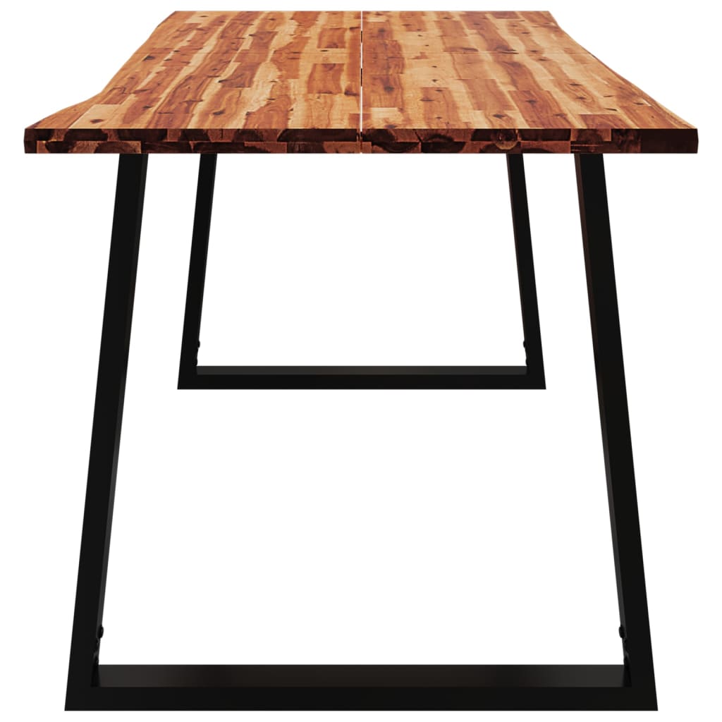 Spisebord med naturlig kant 160x80x75 cm heltre akasie