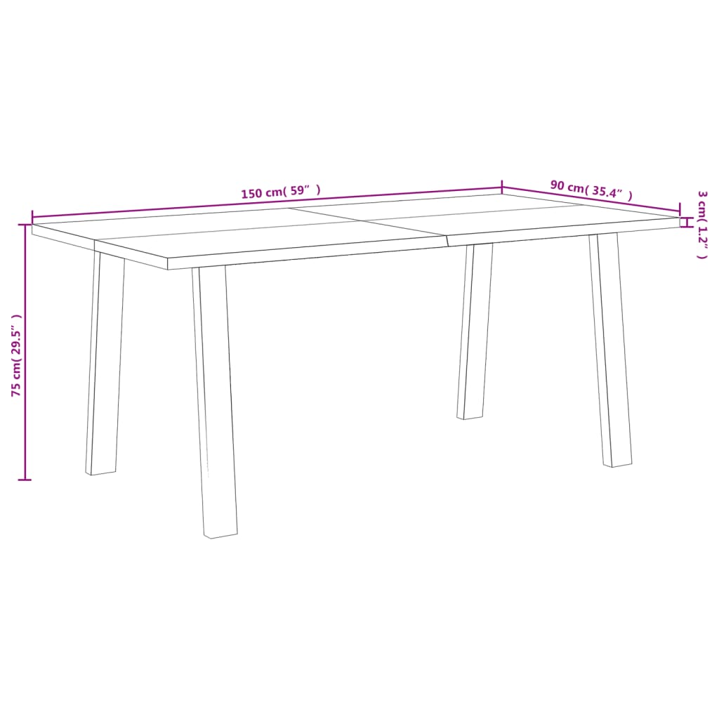 Spisebord Kjøkkenbord Tre 150x90x75 cm heltre akasie