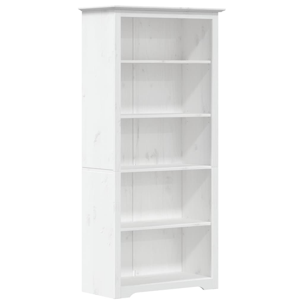 Bokhylle Hvit BODO 82x40x173 cm heltre furu 5 etasjer