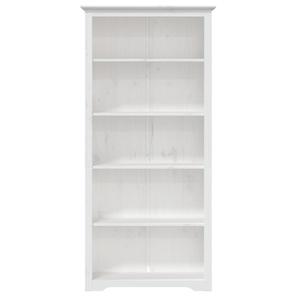 Bokhylle Hvit BODO 82x40x173 cm heltre furu 5 etasjer