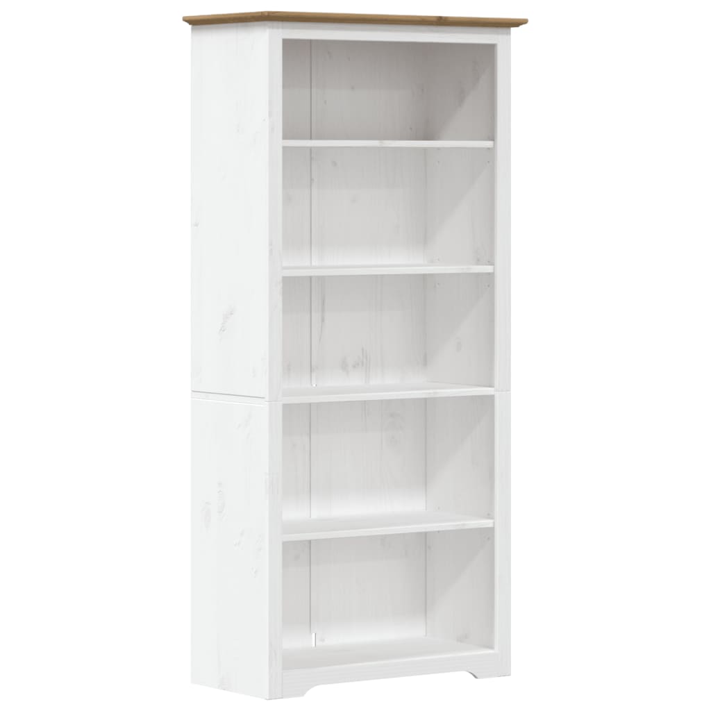 Bokhylle Brun BODO 82x40x173 cm heltre furu 5 etasjer