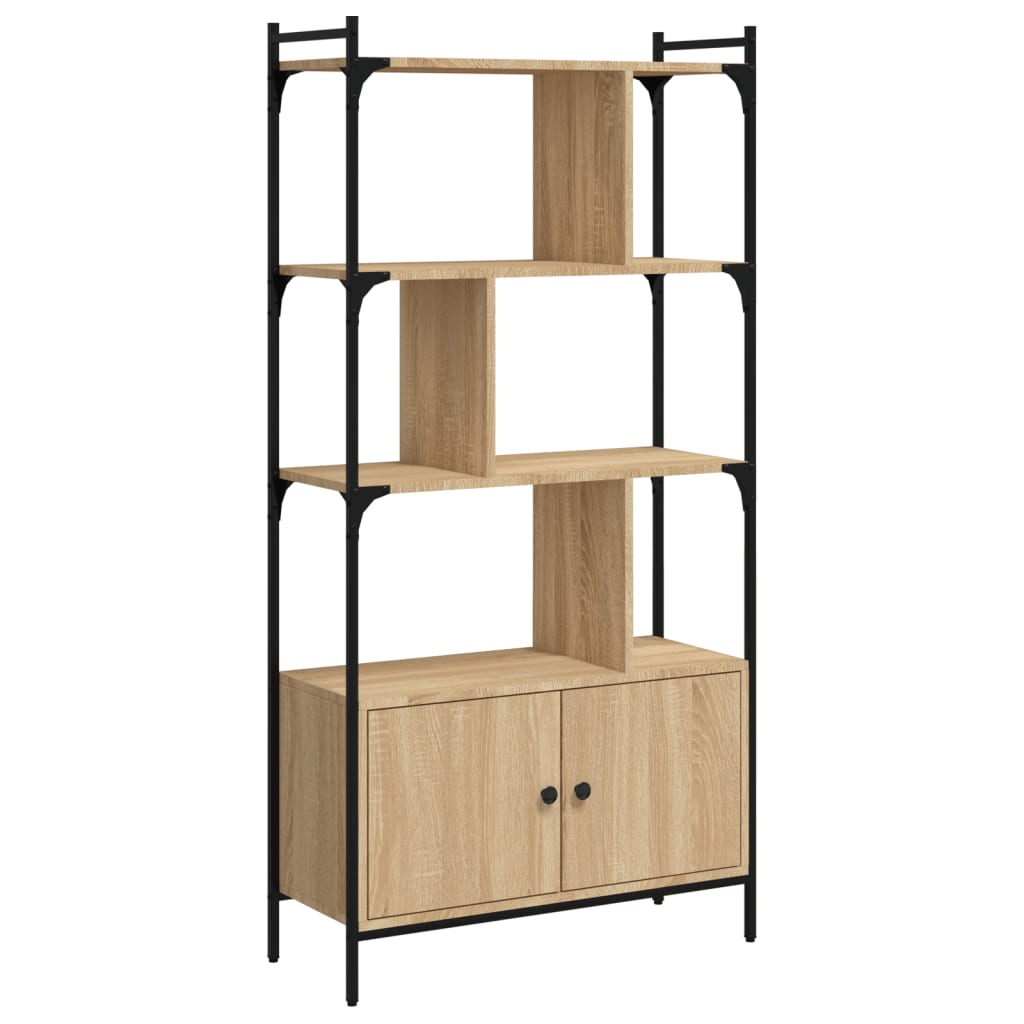 Bokhylle Sonoma Eik med dører 76,5x30x154,5 cm
