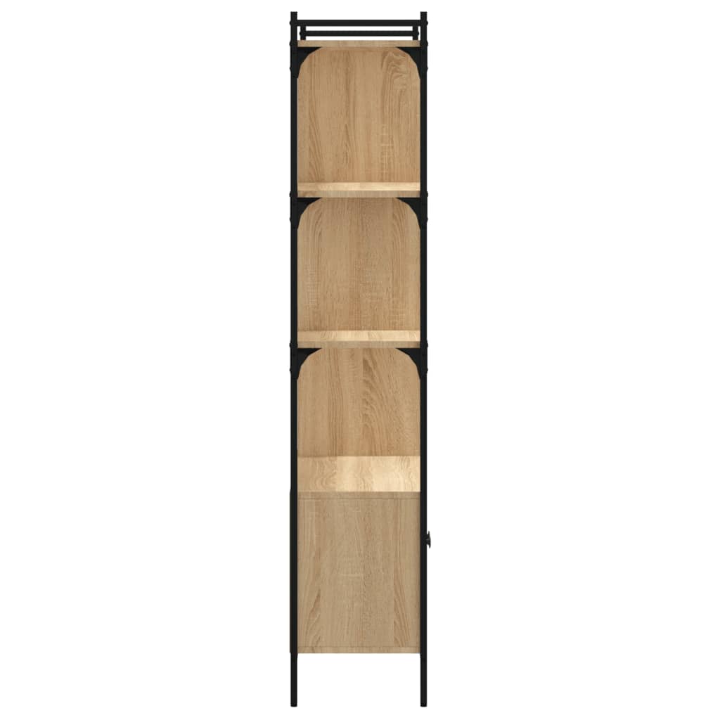 Bokhylle Sonoma Eik med dører 76,5x30x154,5 cm