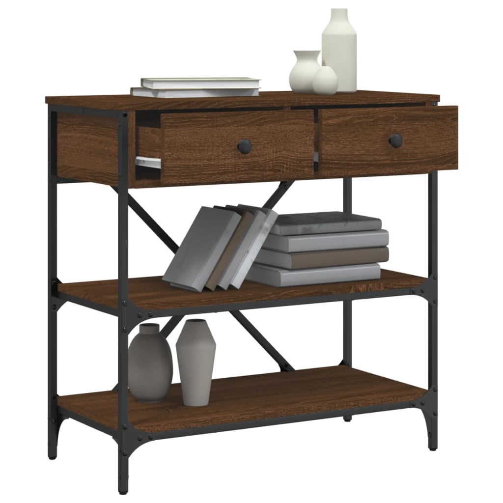 Avlastningsbord konsollbord Brun Eik 75x34,5x75 cm