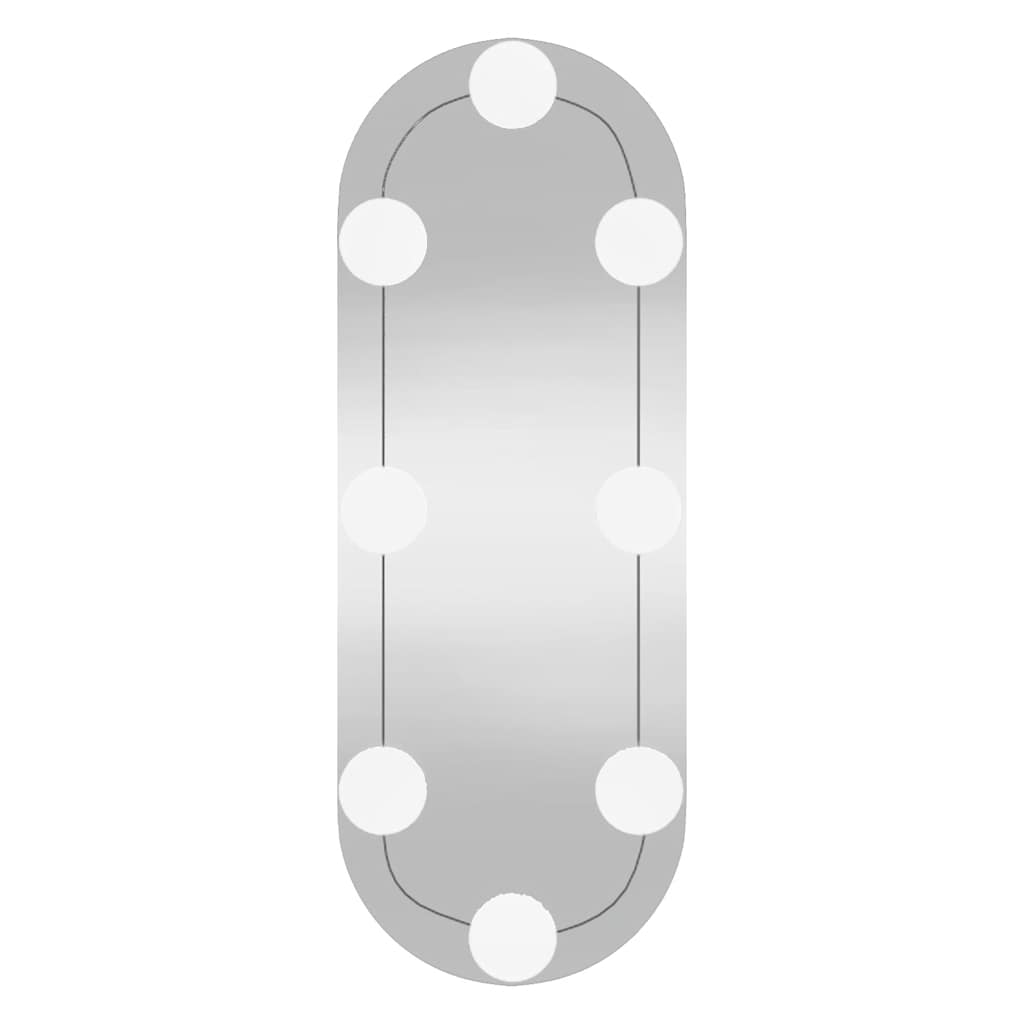Veggspeil med LED-lys 15x40 cm glass oval