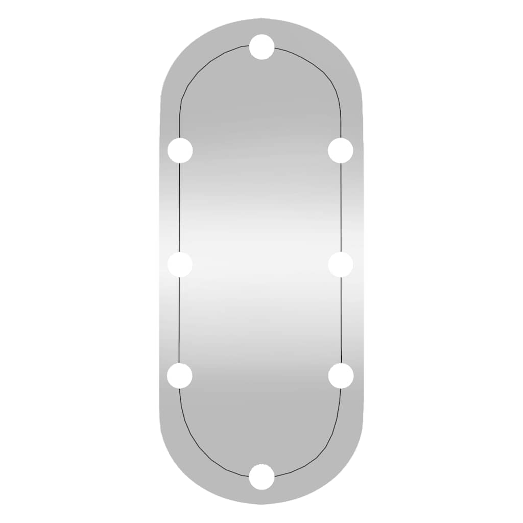Veggspeil med LED-lys 30x70 cm glass oval