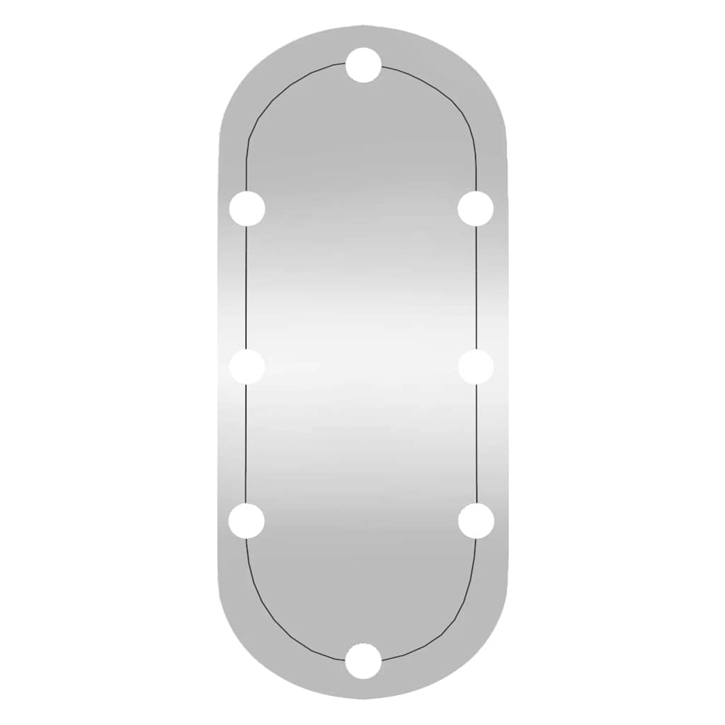 Veggspeil med LED-lys 35x80 cm glass oval