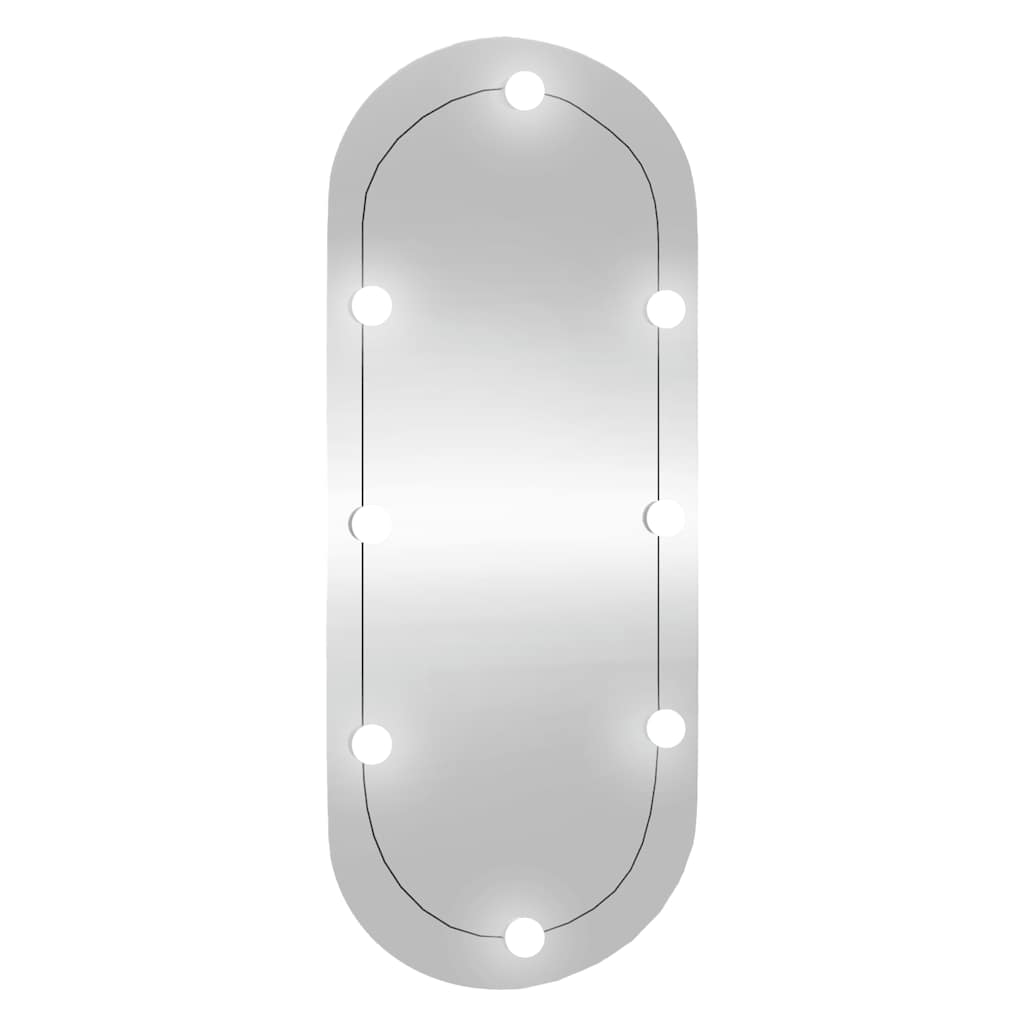 Veggspeil med LED-lys 40x90 cm glass oval