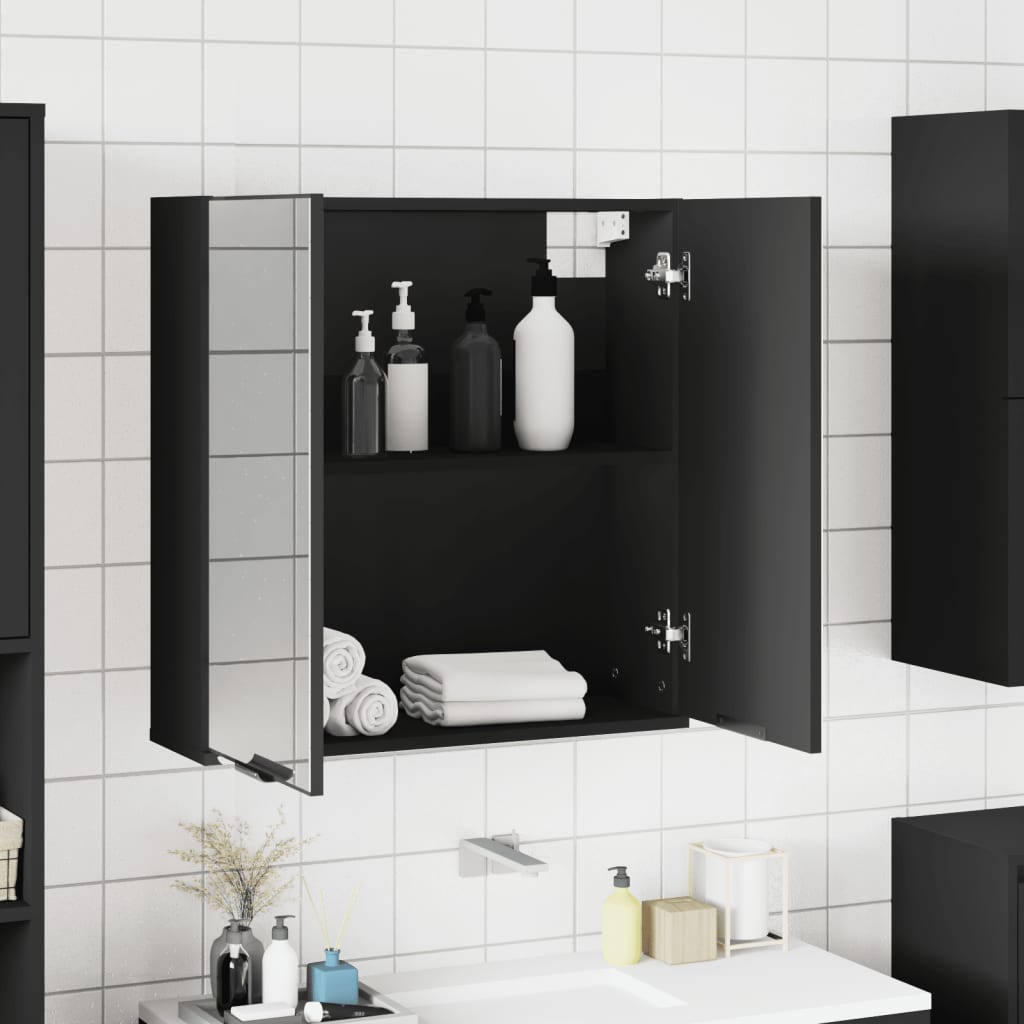 Baderomsspeil Svart 64x20x67 cm