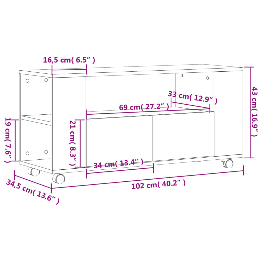 TV-Møbel Røkt EikTV-benk 102x34,5x43 cm