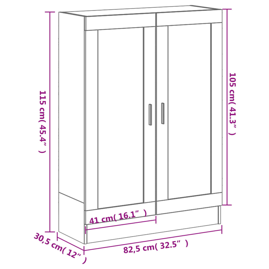 Bokhylle Brun Eik 82,5x30,5x115 cm