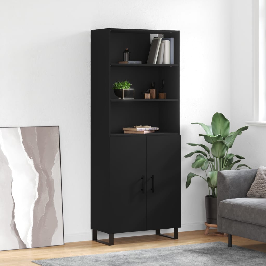 Skap Svart 69,5x34x180 cm