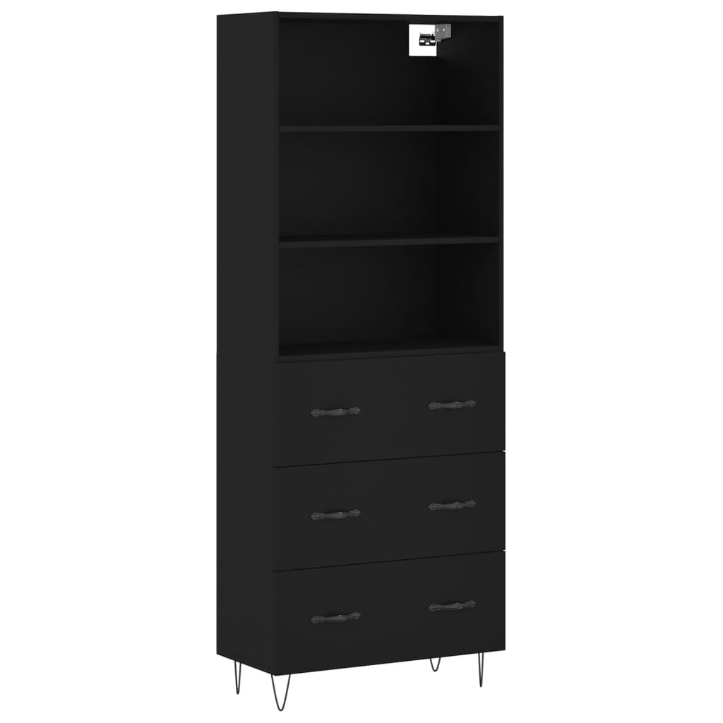 Skap Svart 69,5x34x180 cm