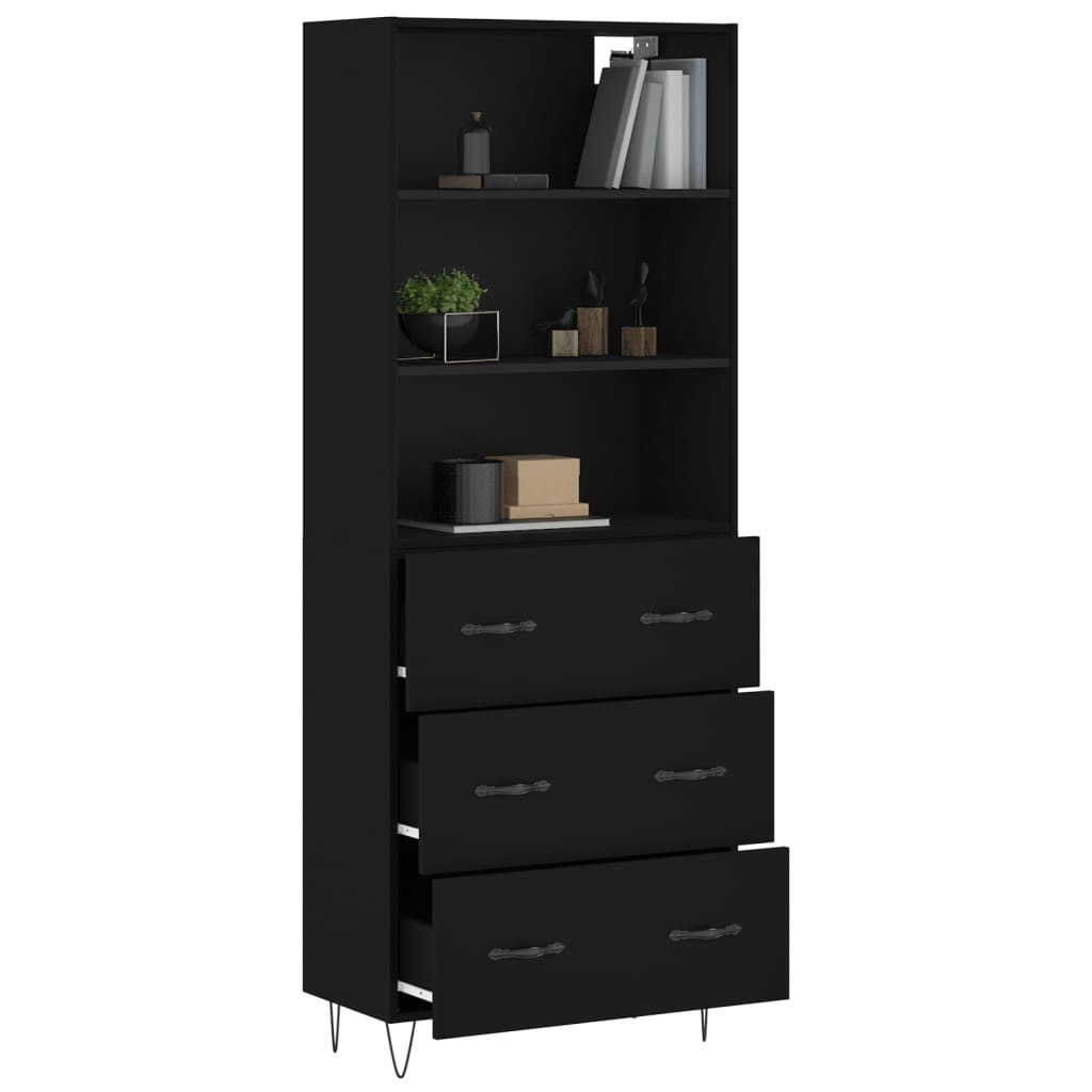 Skap Svart 69,5x34x180 cm