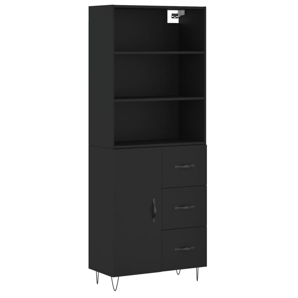 Skap Svart 69,5x34x180 cm