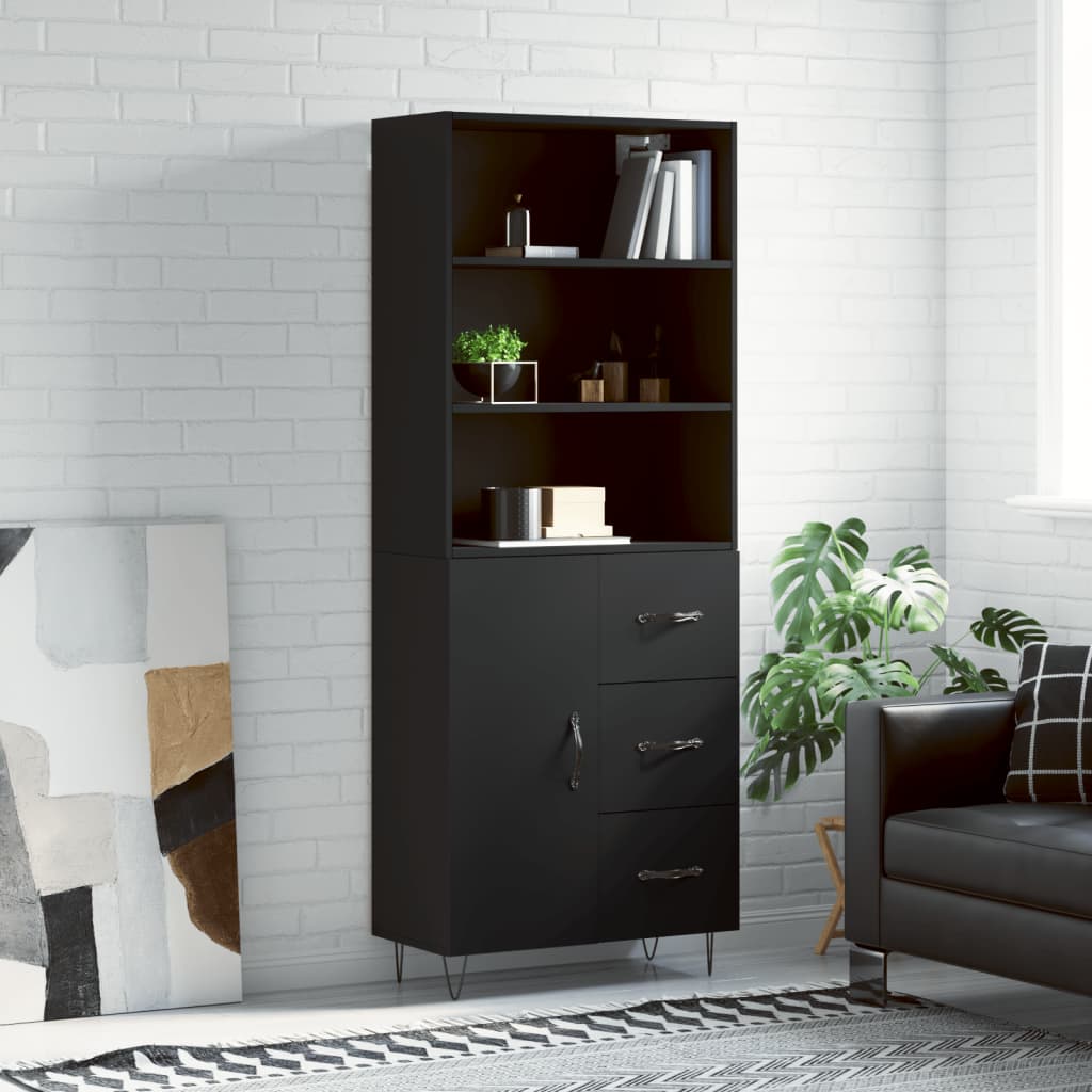 Skap Svart 69,5x34x180 cm