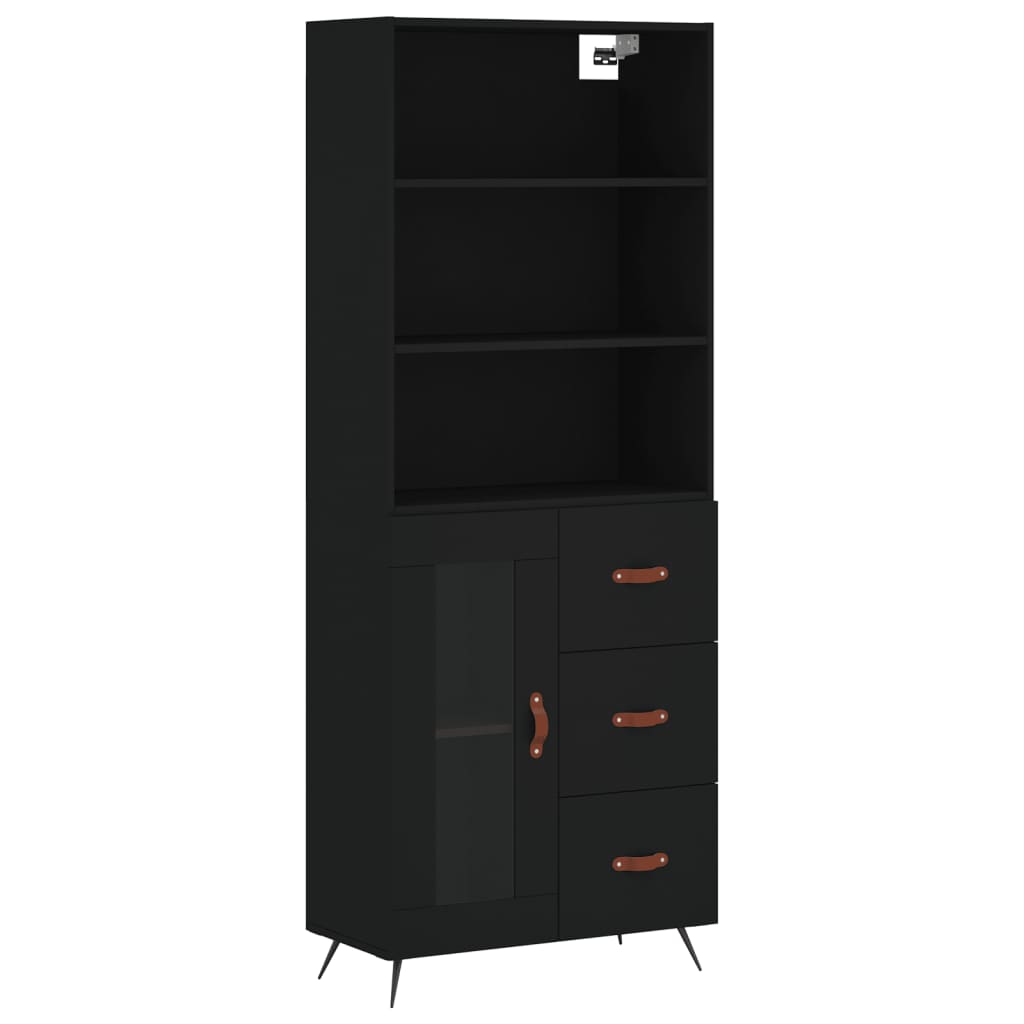 Skap Svart 69,5x34x180 cm