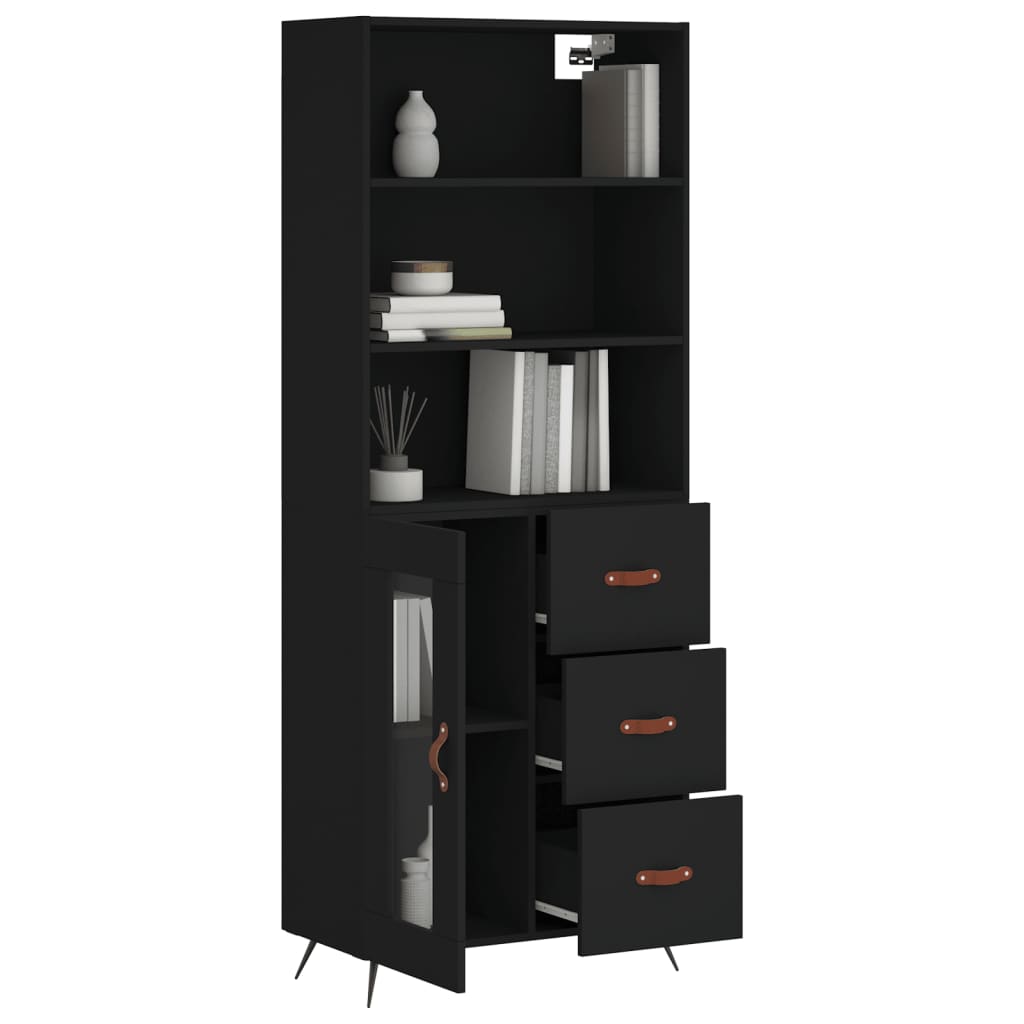 Skap Svart 69,5x34x180 cm