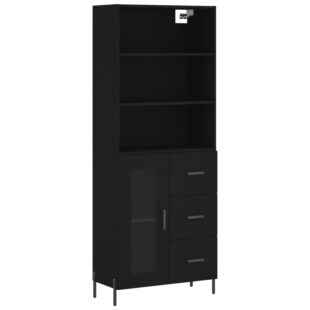 Skap Svart 69,5x34x180 cm