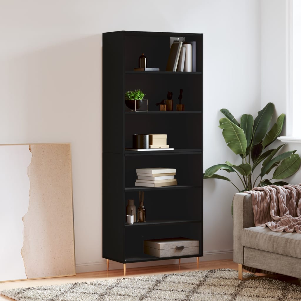 Skap Svart 69,5x32,5x180 cm