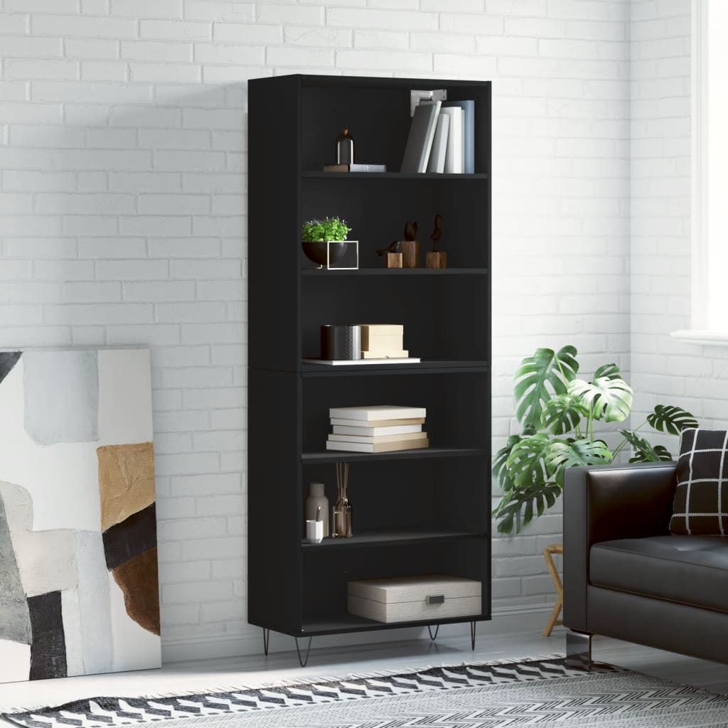 Skap Svart 69,5x32,5x180 cm