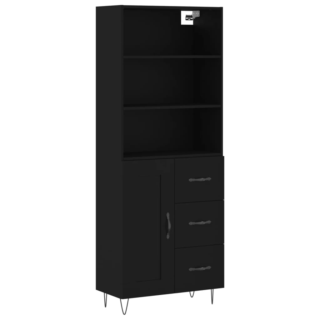 Skap Svart 69,5x34x180 cm