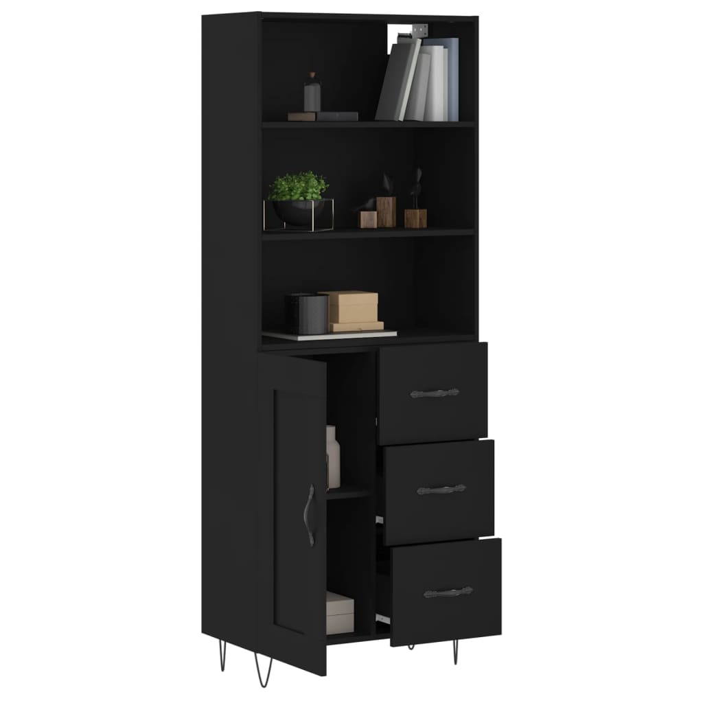 Skap Svart 69,5x34x180 cm