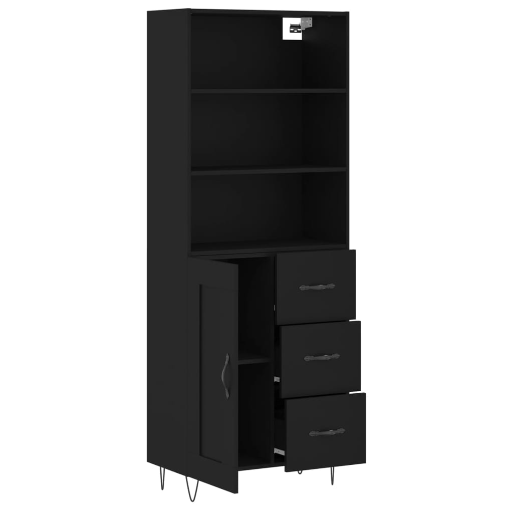 Skap Svart 69,5x34x180 cm