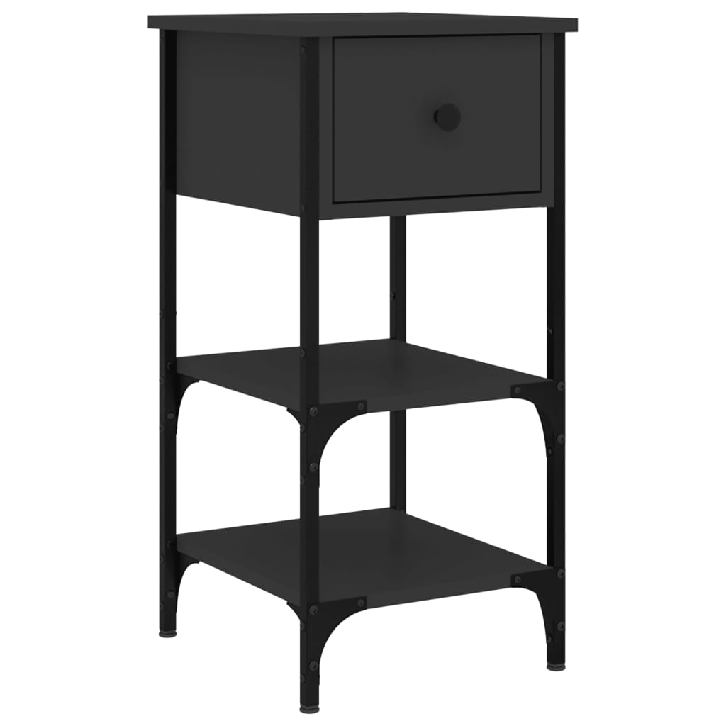 Nattbord Sengbord Svart 34x36x70 cm