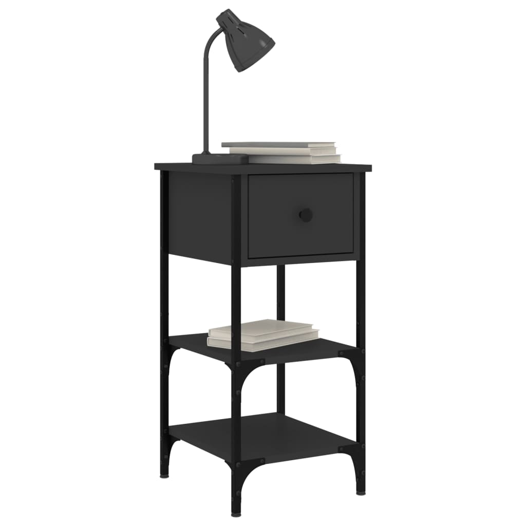Nattbord Sengbord Svart 34x36x70 cm