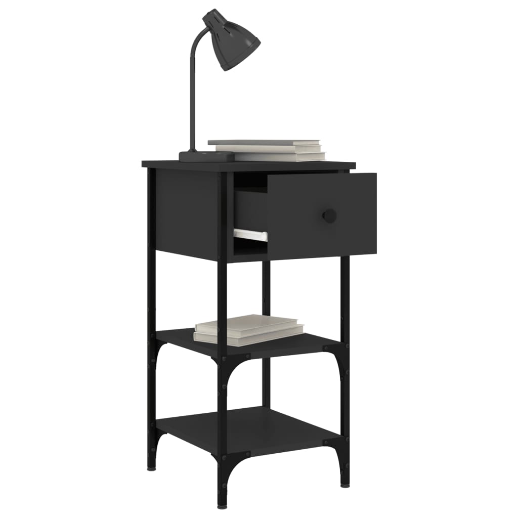 Nattbord Sengbord Svart 34x36x70 cm