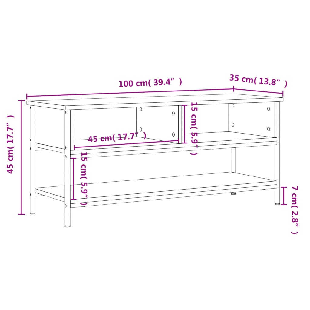TV-Møbel Røkt Eik TV-benk 100x35x45 cm