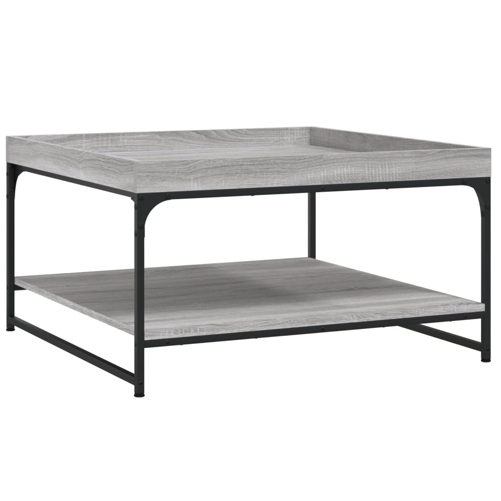 Salongbord Sofabord Sonoma Grå 80x80x45 cm og jern