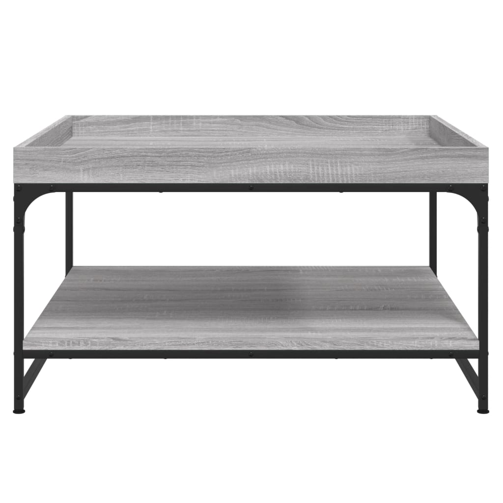 Salongbord Sofabord Sonoma Grå 80x80x45 cm og jern