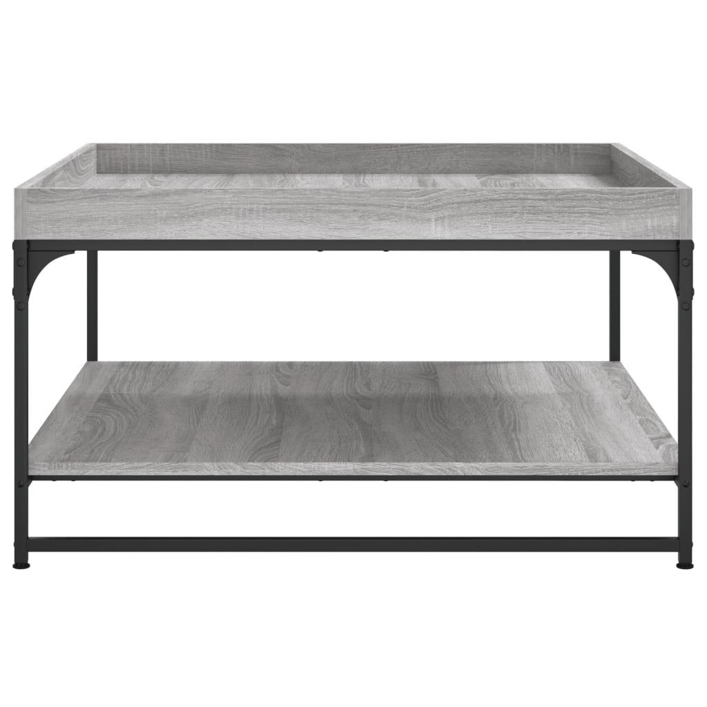 Salongbord Sofabord Sonoma Grå 80x80x45 cm og jern