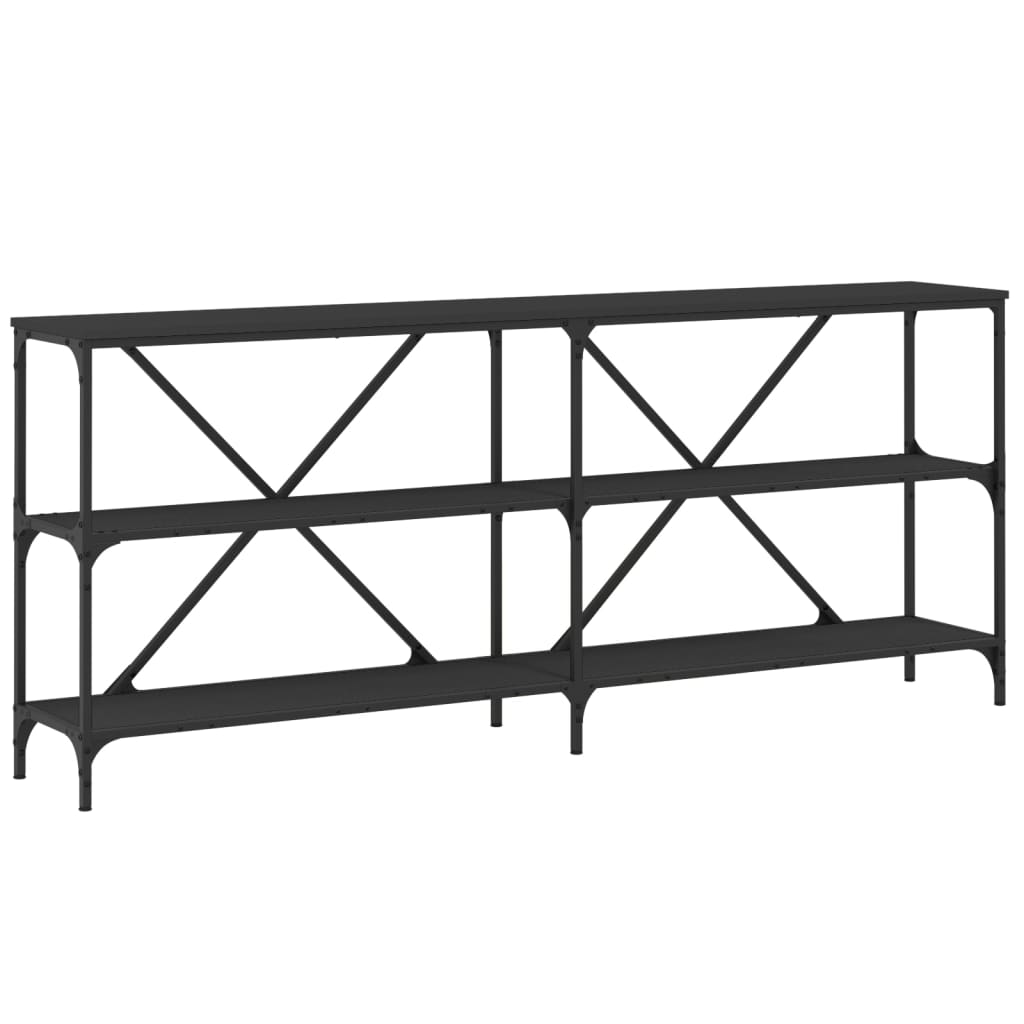 Avlastningsbord Konsollbord Svart 180x30x75 cm og jern